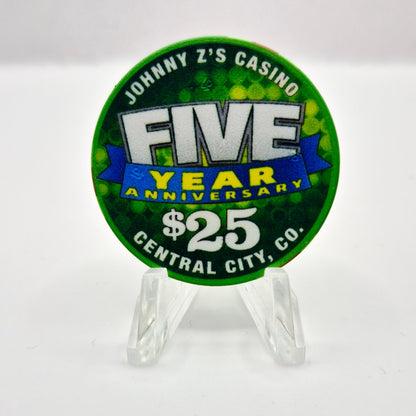 Johnny Z's Casino Central City Colorado 2015 5th Anniversary $25 Casino Chip