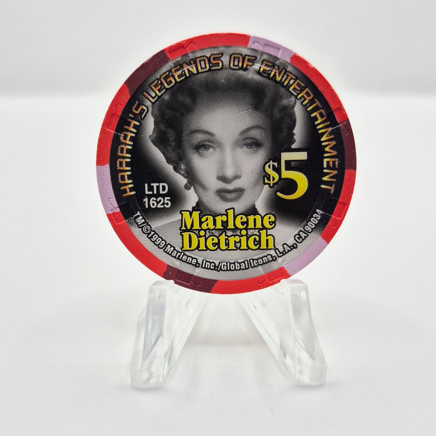 Harrah's Casino North Kansas City Missouri 2000 'Marlene Dietrich' Millenium' $5 Casino Chip
