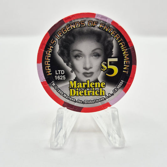 Harrah's Casino North Kansas City Missouri 2000 'Marlene Dietrich' Millenium' $5 Casino Chip