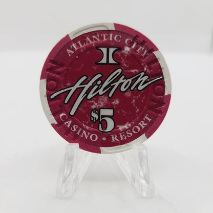 Atlantic City Hilton Atlantic City New Jersey $5 Casino Chip