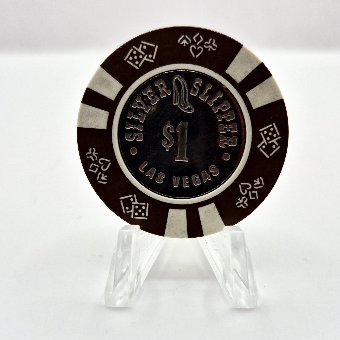 Silver Slipper Casino Las Vegas Nevada 1980's $1 "Coin Inlay" Chip N2182