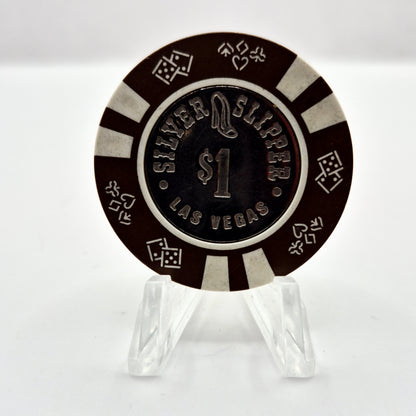 Silver Slipper Casino Las Vegas Nevada 1980's $1 "Coin Inlay" Chip N2182