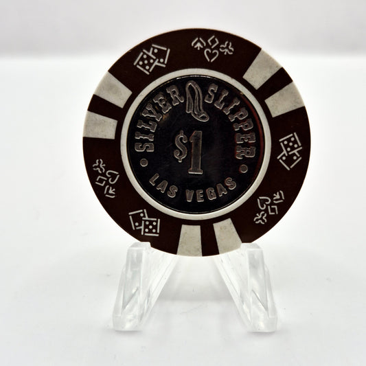 Silver Slipper Casino Las Vegas Nevada 1980's $1 "Coin Inlay" Chip N2182
