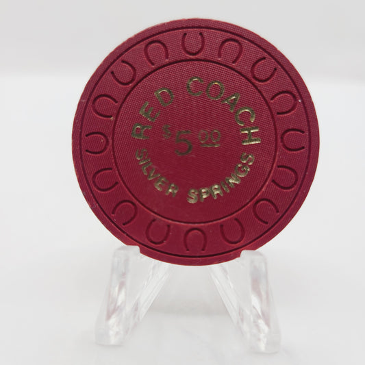 Red Coach Casino Silver Springs Nevada 1967 $5 Casino Chip N3312