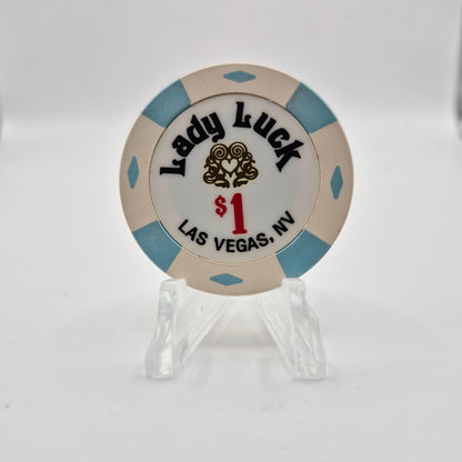 Lady Luck Hotel Casino Las Vegas Nevada 2001 $1 Casino Chip V9124