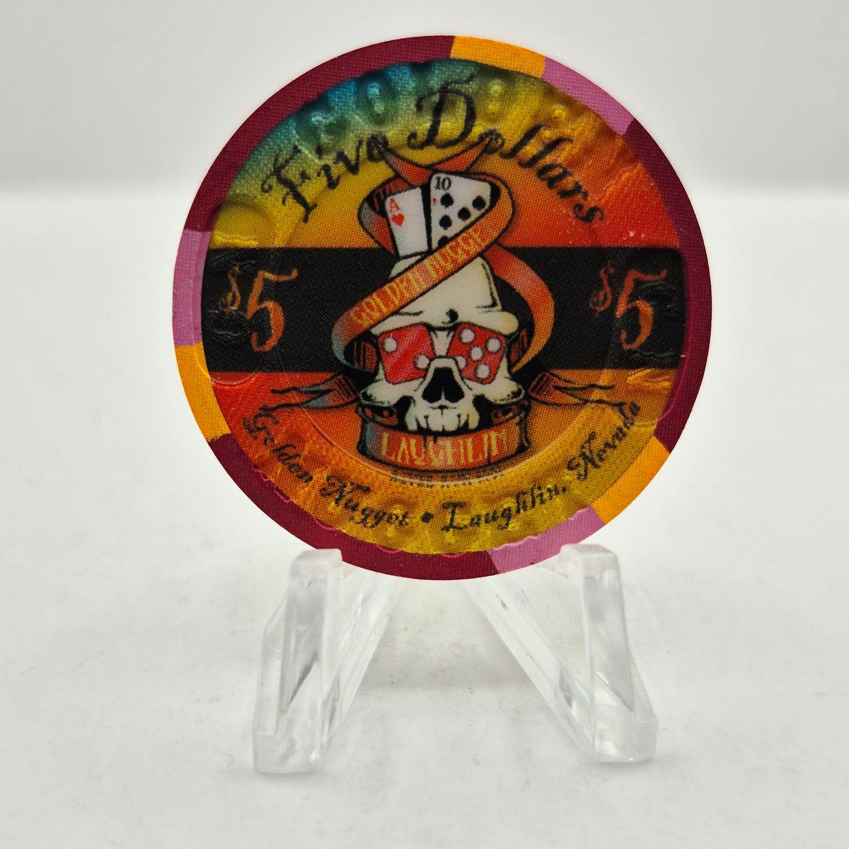 Golden Nugget Hotel Casino Laughlin Nevada 2001 LE $5 Casino Chip V6569