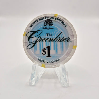 Greenbrie Resort Casino White Sulphur Springs West Virginia 2010 $1 Casino Chip