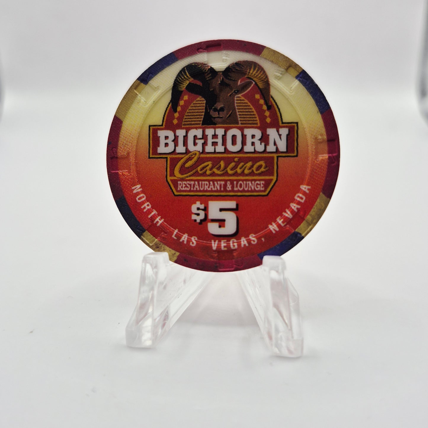Bighorn Casino N.Las Vegas Nevada 1997 $5 Casino Chip N7997