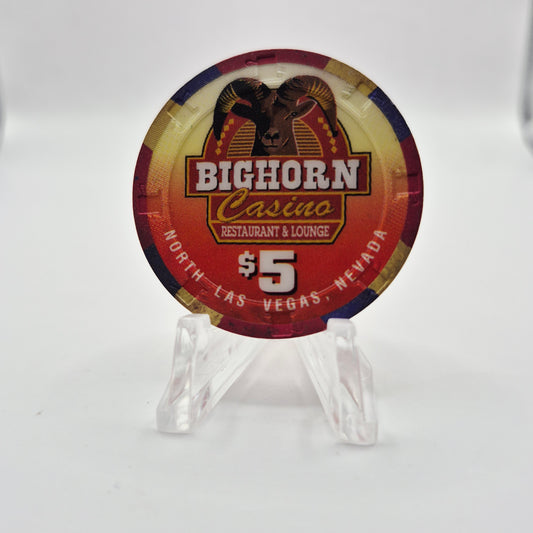 Bighorn Casino N.Las Vegas Nevada 1997 $5 Casino Chip N7997