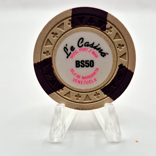 Le Casino - Hotel Port L' Mar Margarita Venezuela BS50 Casino Chip CG265136