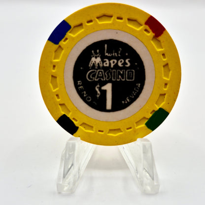 Mapes Hotel Casino Reno Nevada 1964 $1 Casino chip N5233.1 'TM Stamped in one side'