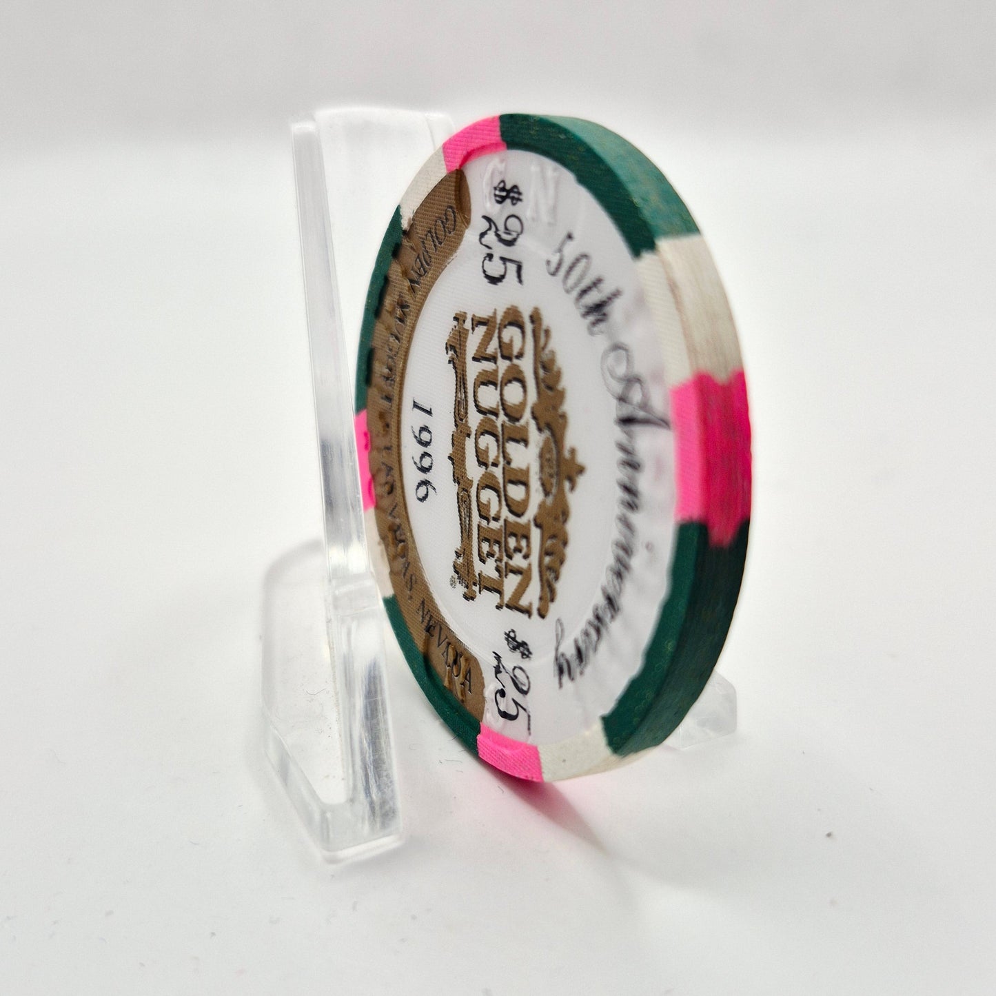 Golden Nugget Las Vegas Nevada 1996 '50th Anniversary' LE $25 Casino Chip N8471