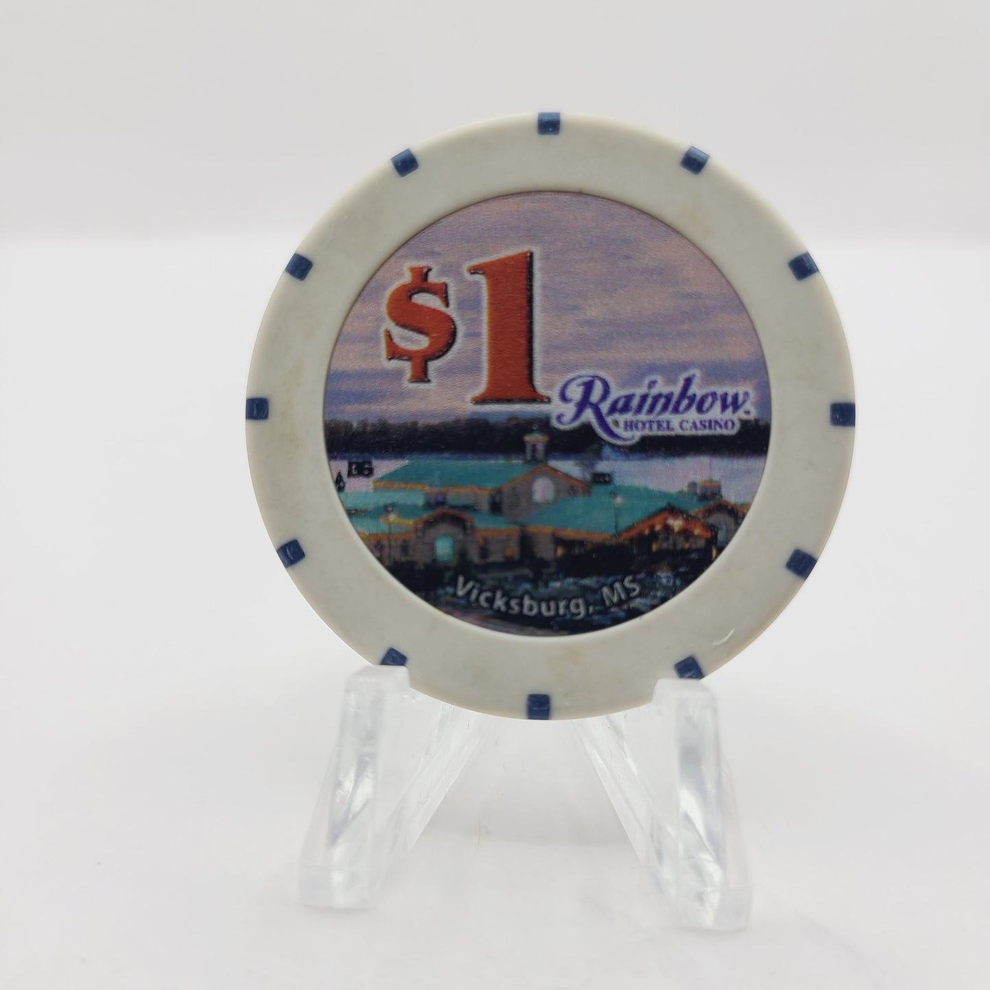 Rainbow Hotel Riverboat Casino Vicksburg Mississippi $1 Casino Chip