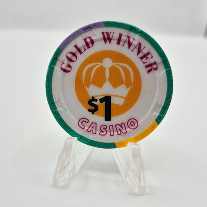Gold Winner Casino 'Card Room' Fresno California $1 Casino Chip