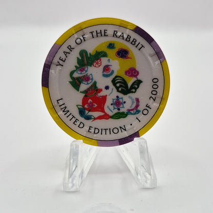 Crystal Park Casino Crystal City California 1996 Grand Opening 'Year of the Rabbit' $5 Casino Chip