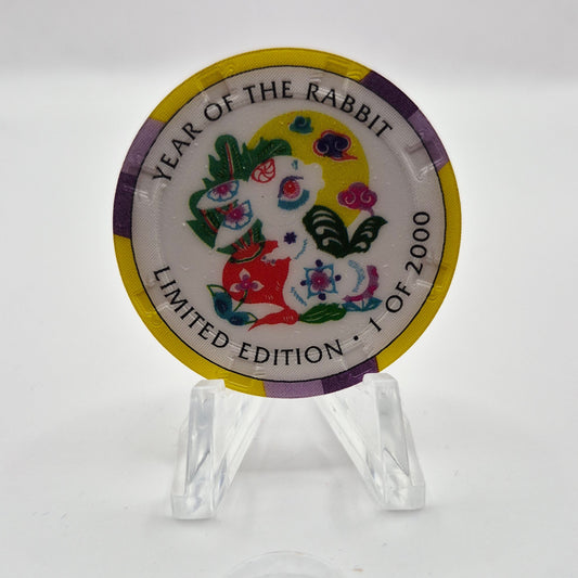 Crystal Park Casino Crystal City California 1996 Grand Opening 'Year of the Rabbit' $5 Casino Chip