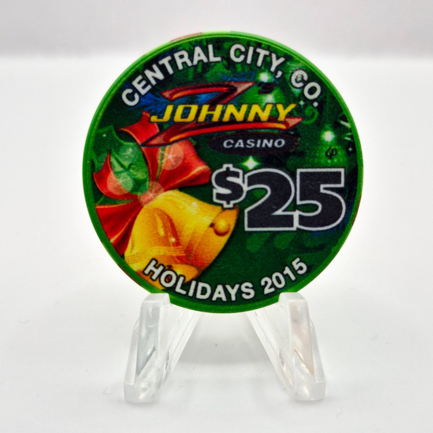 Johnny Z's Casino Central City Colorado 'Christmas 2015' $25 Casino Chip
