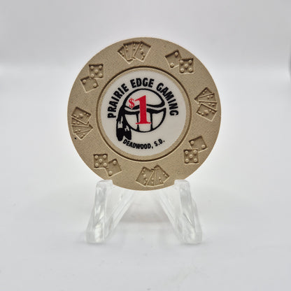 Prairie Edge Gaming Casino Deadwood South Dakota 1990 'UNCIRCULATED' $1 Casino Chip