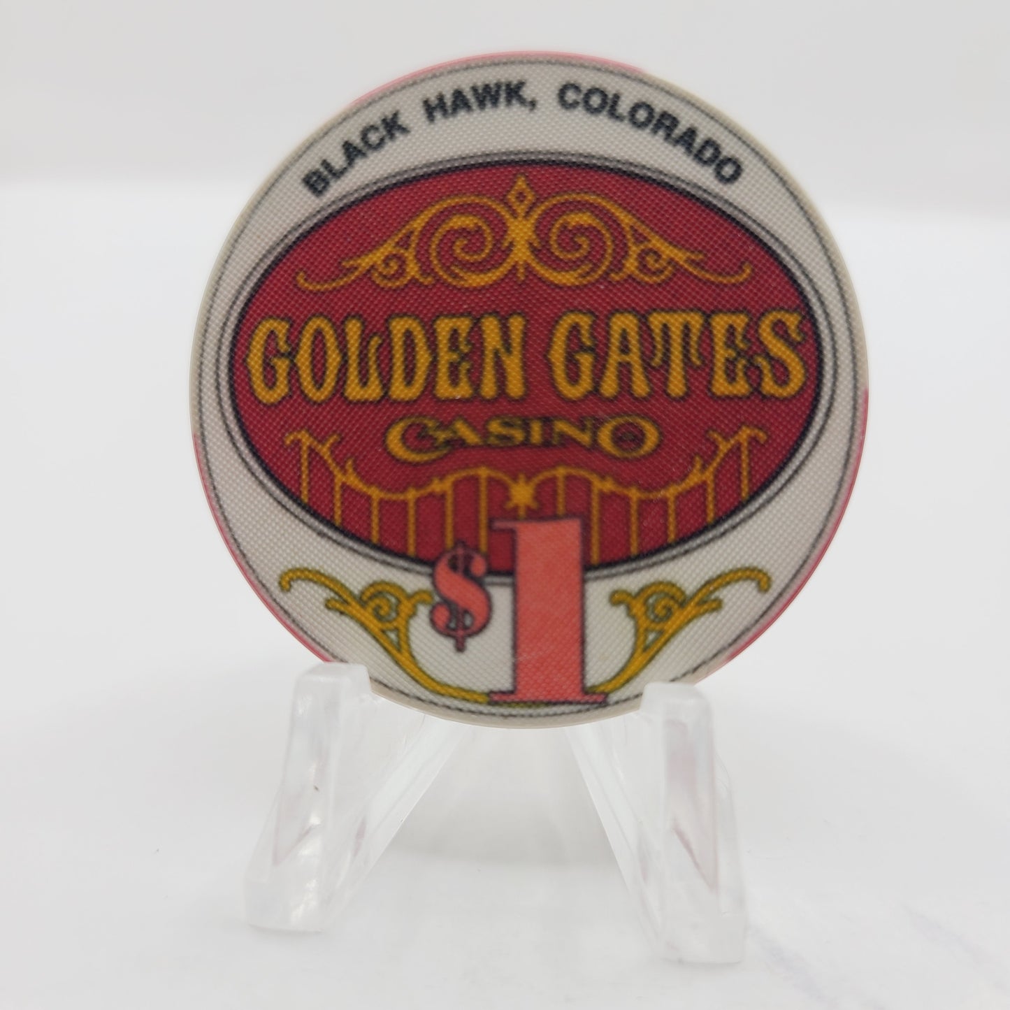 Golden gates Casino Poker Parlor Black Hawk Colorado 1992 $1 Casino Chip
