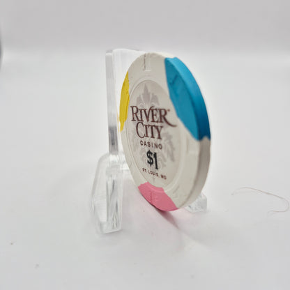 River City Hotel Casino St. Louis Missouri $1 Casino Chip  *Circulated