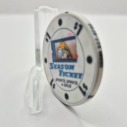 Lucky Ticket Casino Card Room Spokane Washington $1 Casino Chip *Worn