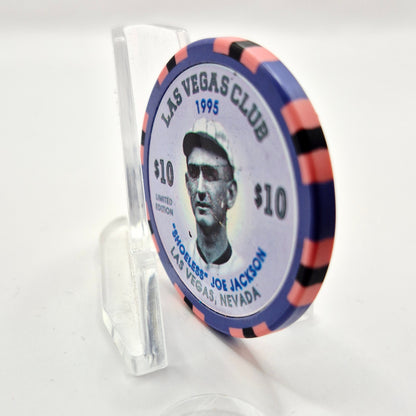 Las Vegas Club Casino Las Vegas Nevada 1995 'Shoeless Joe Jackson' $10 Casino Chip  N0442