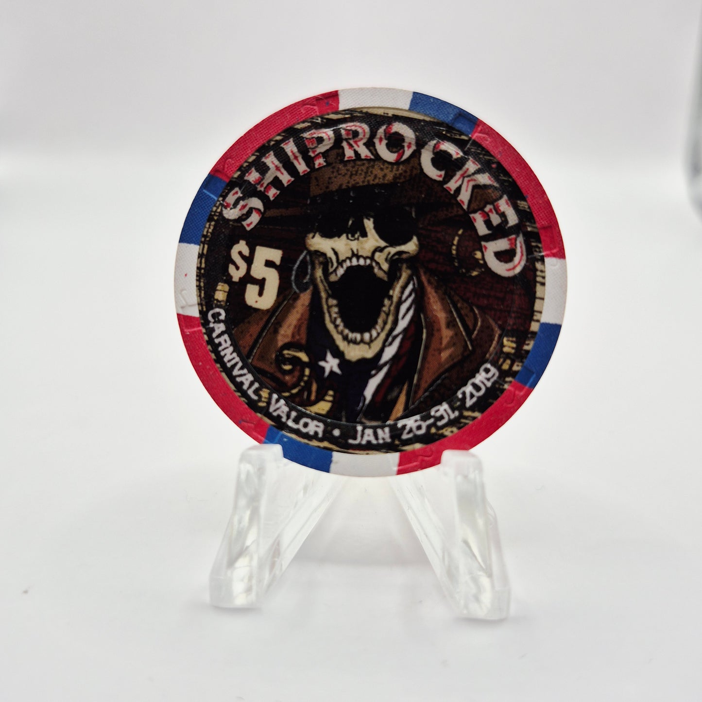 Carnival Valor Cruise Ship 2019 "Shiprocked" $5 Casino Chip