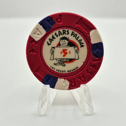 Caesars Palace Las Vegas Nevada 1980's $5 Casino Chip N1388 *Circulated
