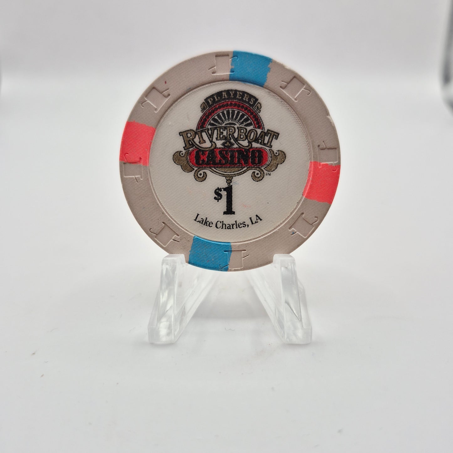 Players Island "Riverboat" Casino Lake Charles Louisiana $1 Casino Chip