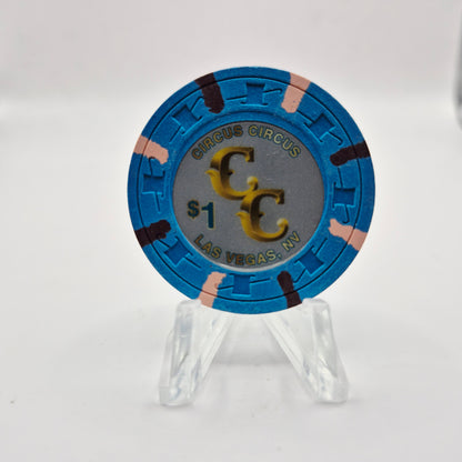 Circus Circus Casino Las Vegas Nevada 2019 $1 Casino Chip D2944