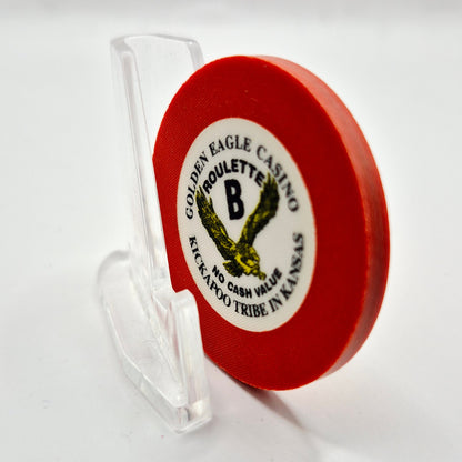 Golden Eagle Casino Horton Kansas B NCV Roulette  Chip  'DARK ORANGE'