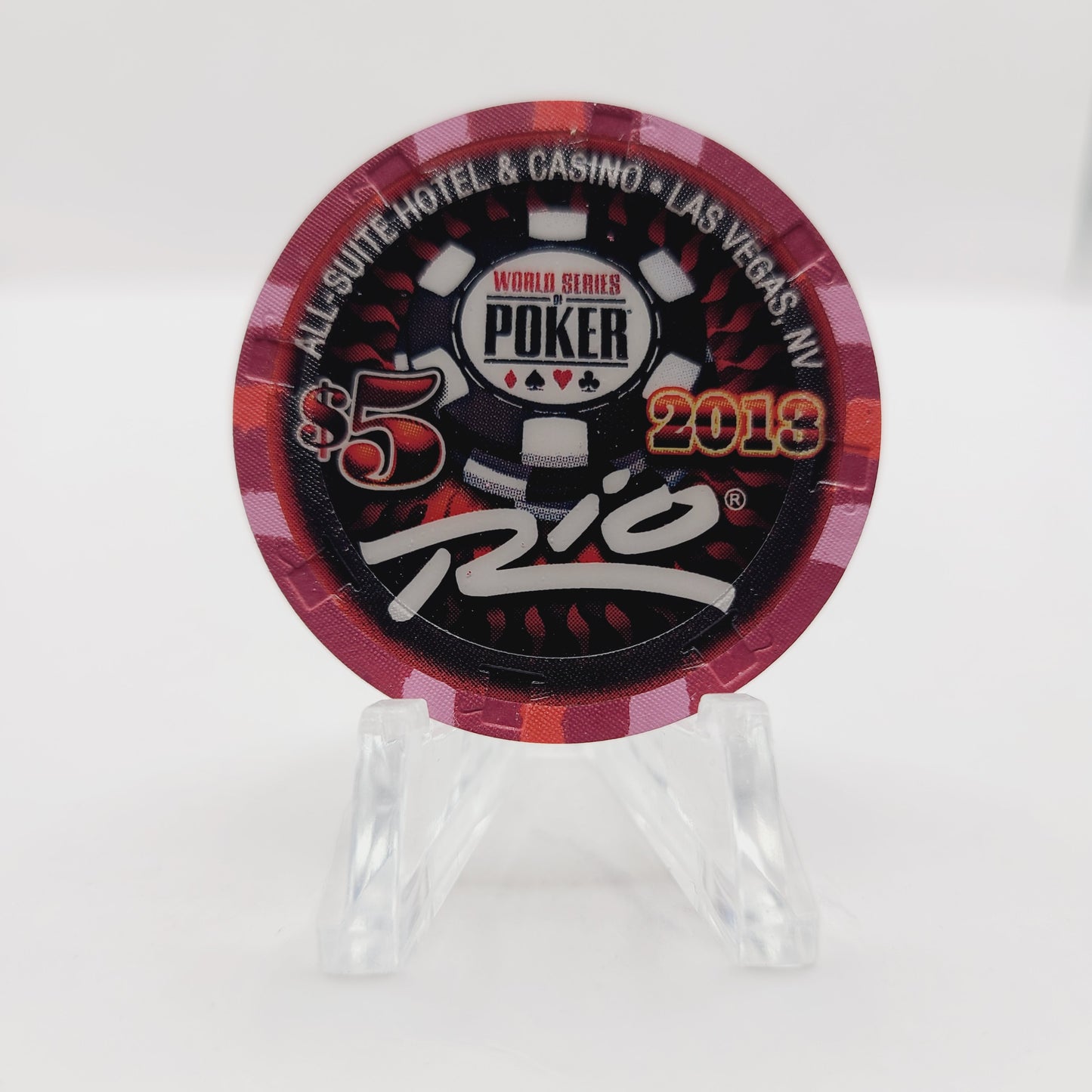Rio Hotel Casino Las Vegas Nevada 2013 WSOP "Quad Aces" $5 Casino Chip D1116 LTD 1000