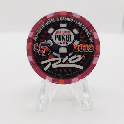 Rio Hotel Casino Las Vegas Nevada 2013 WSOP "Quad Aces" $5 Casino Chip D1116 LTD 1000
