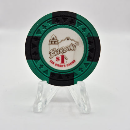 Barona Resort Casino Lakeside California $1 Casino Chip CG009286 *UNC
