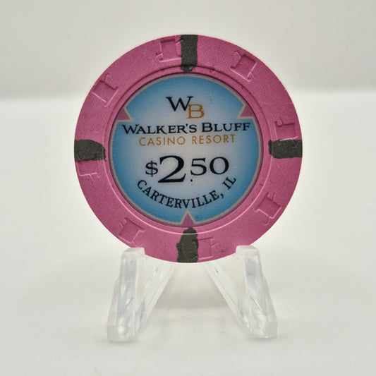 Walker's Bluff Resort Casino Cartersville Illinois 2023 $2.50 Casino Chip