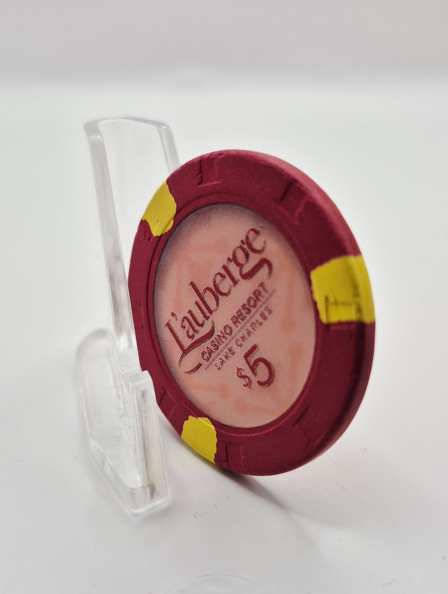 Lauberge du Lac Hotel Casino Lake Charles Louisiana $5 Casino Chip *Circulated