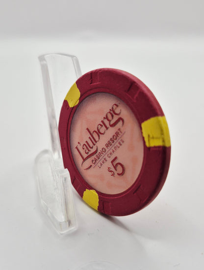 Lauberge du Lac Hotel Casino Lake Charles Louisiana $5 Casino Chip *Circulated