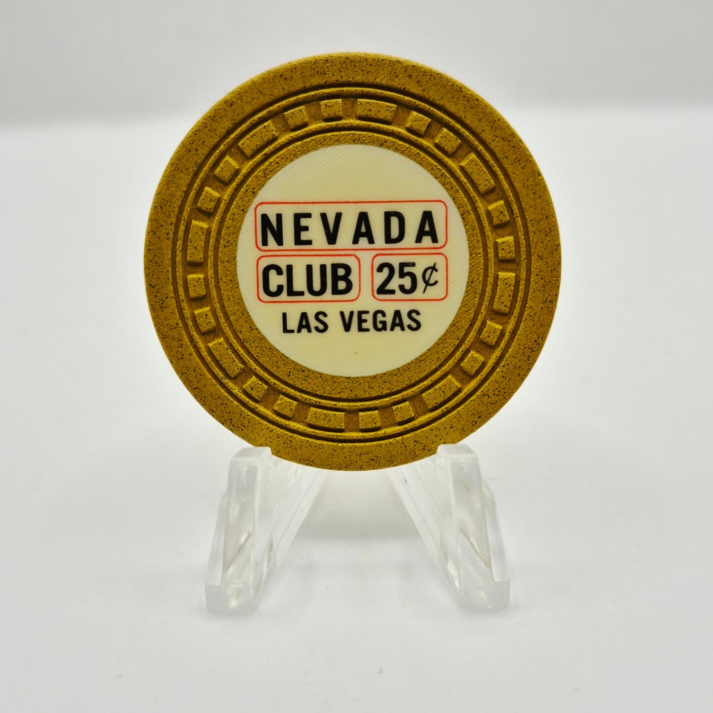 Nevada Club Las Vegas Nevada 1962 $.25 Casino Chip N6890 *Thin Red Lines **Circulated