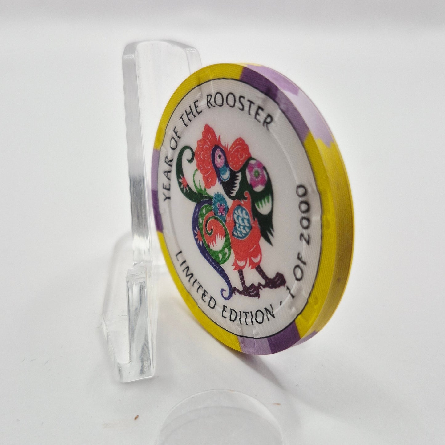 Crystal Park Casino Crystal City California 1996 Grand Opening 'Year of the Rooster' $5 Casino Chip
