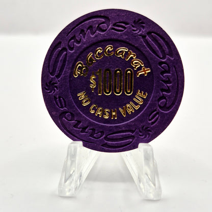Sands Hotel Casino Las Vegas Nevada 1981 $1000 Baccarat NCV Casino Chip E3729
