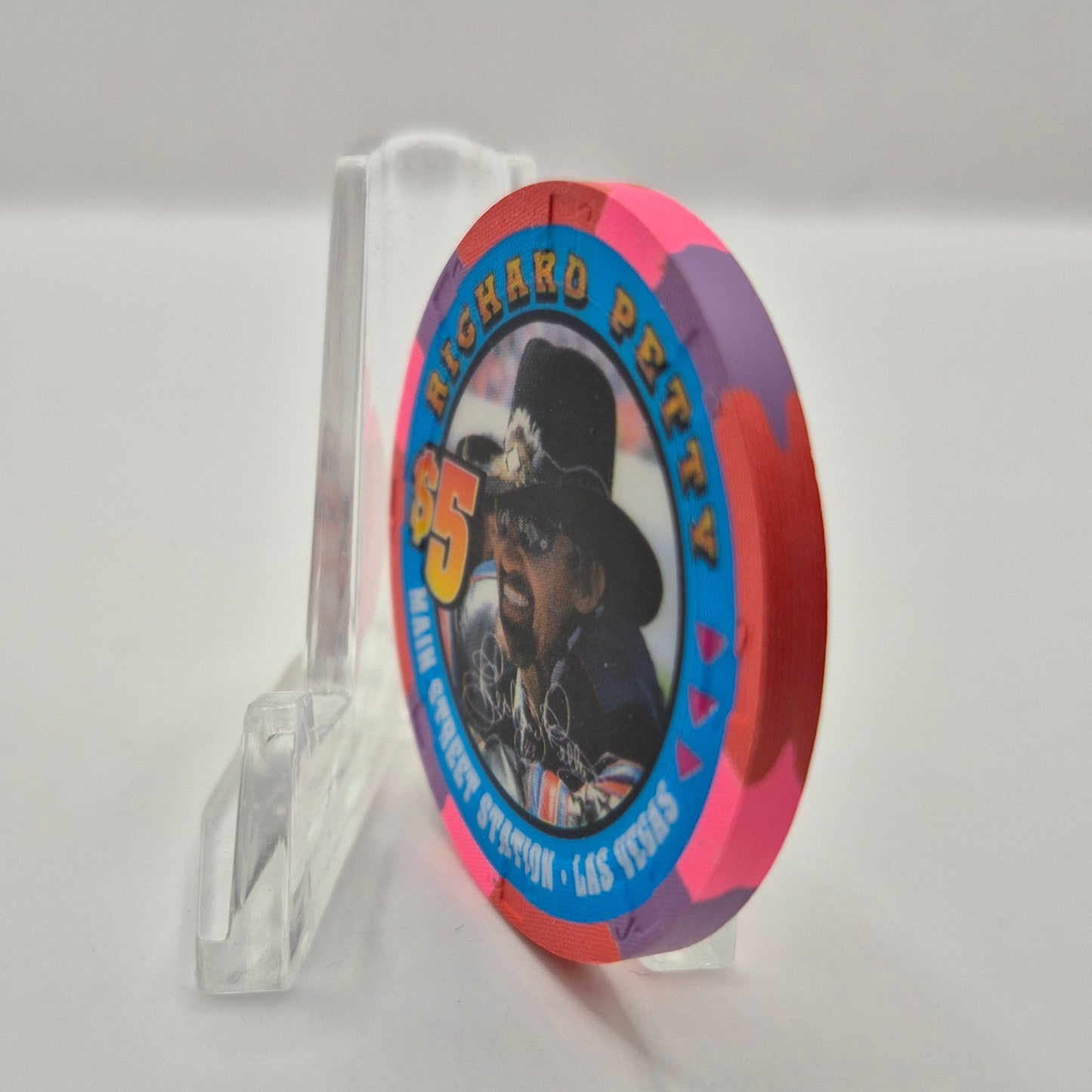 Main Street Station Hotel Casino Las Vegas Nevada 2000 'Richard Petty' $5 Casino Chip V4785