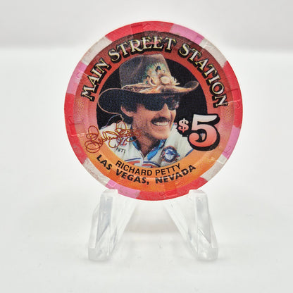 Main Street Station Hotel Casino Las Vegas Nevada 1998 'Richard Petty' $5 Casino Chip V1066
