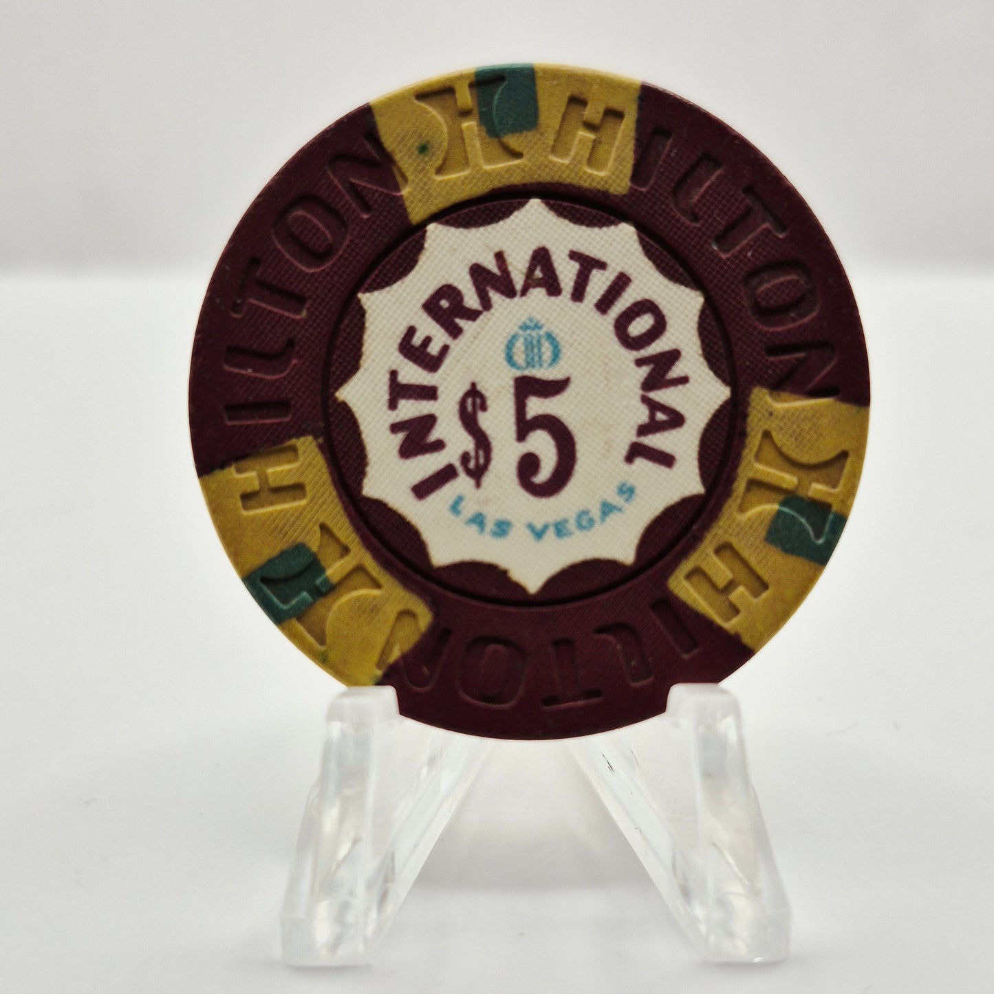 Hilton International Hotel Casino Las Vegas Nevada 1970 $5 Casino Chip N1796