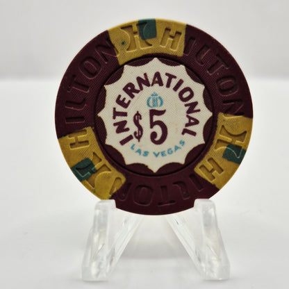 Hilton International Hotel Casino Las Vegas Nevada 1970 $5 Casino Chip N1796