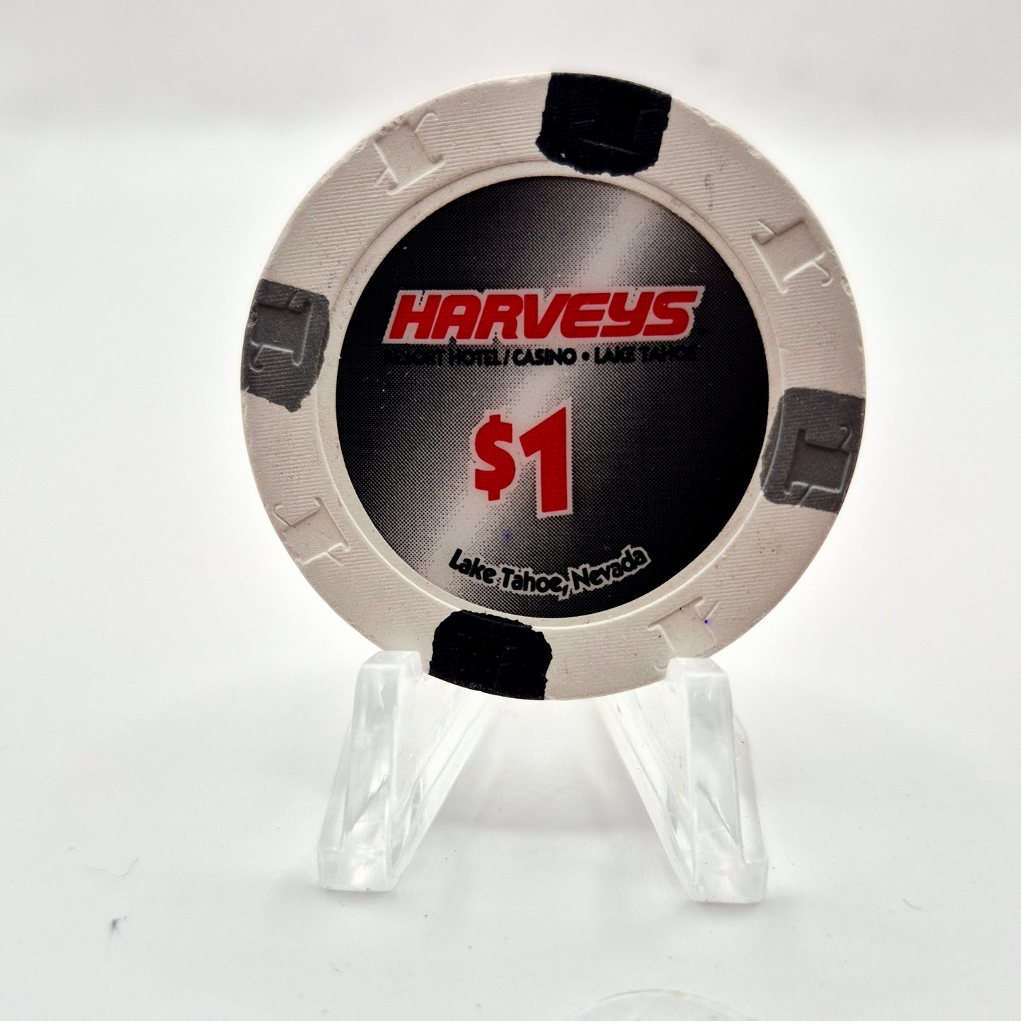Harveys Casino Lake Tahoe Nevada 2000 "NO Hologram" $1 Casino Chip E6028