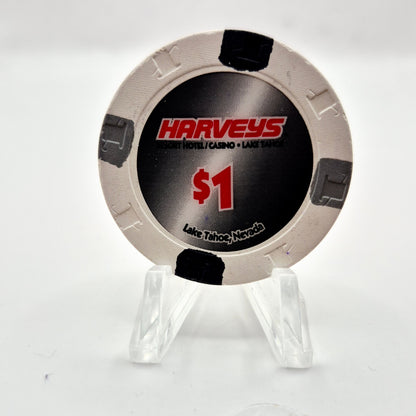 Harveys Casino Lake Tahoe Nevada 2000 "NO Hologram" $1 Casino Chip E6028