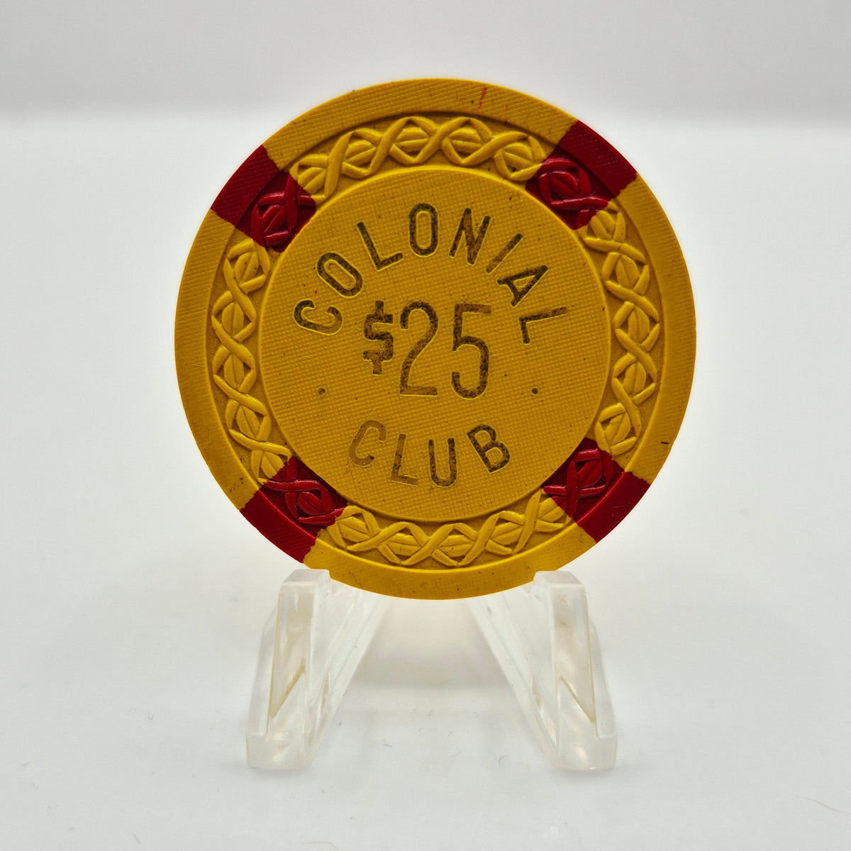 Colonial Club Chicago Illinois 'Illegal' $25 Casino Chip CG 137302