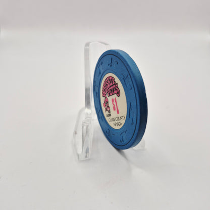 Whiskey Pete's Hotel Casino Primm Nevada "Clark County" 1980's $1 Casino Chip N2310.1