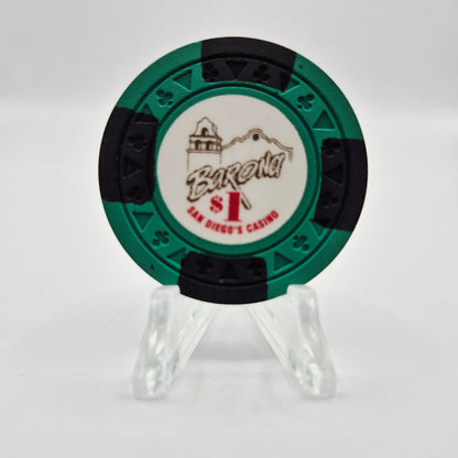 Barona Resort Casino Lakeside California $1 Casino Chip CG009286 *UNC