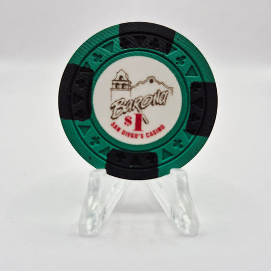 Barona Resort Casino Lakeside California $1 Casino Chip CG009286 *UNC